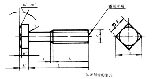 GB 8-88方頭螺栓 C級