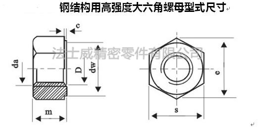 GB/T1228 10.9級鋼結(jié)構(gòu)高強度大六角螺母尺寸規(guī)格2.jpg